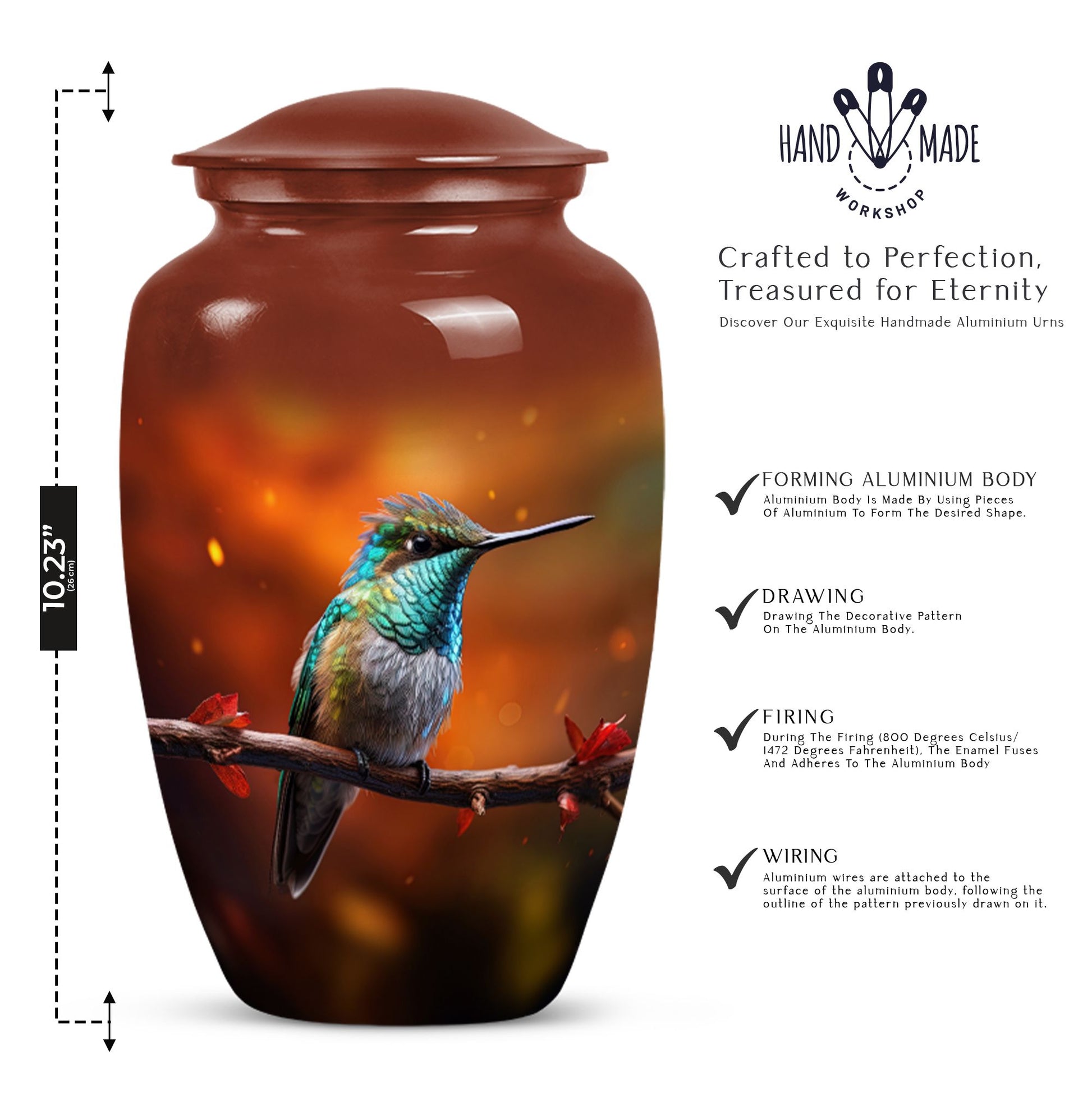 Hummingbird Cremation Container for Human Remains