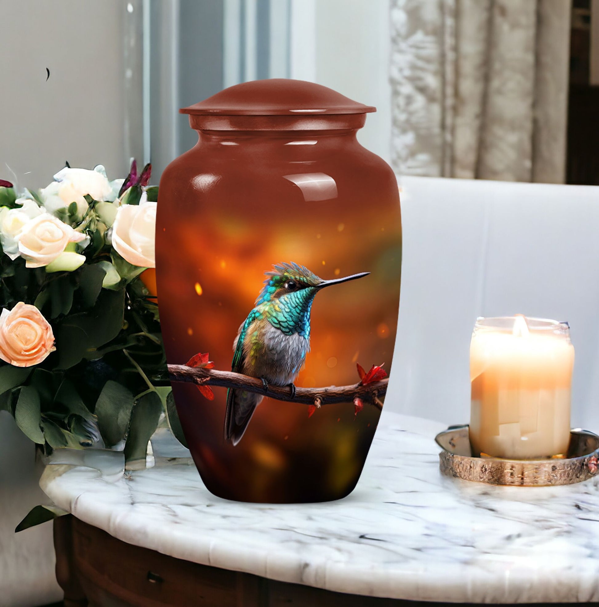 Hummingbird Cremation Container for Human Remains