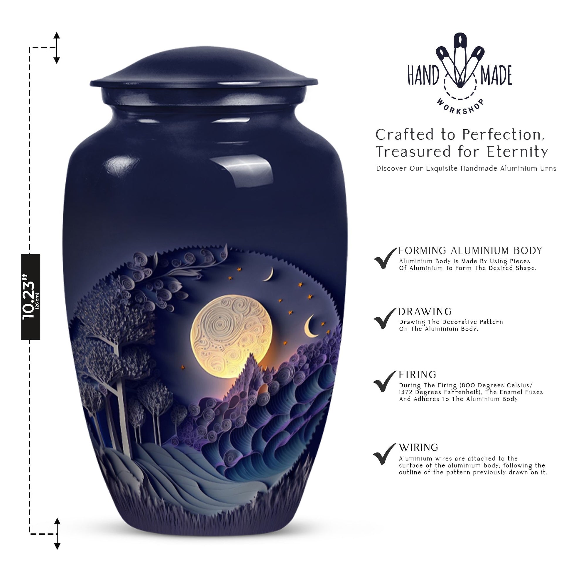 Moon Cremation Urn for Adult Ashes