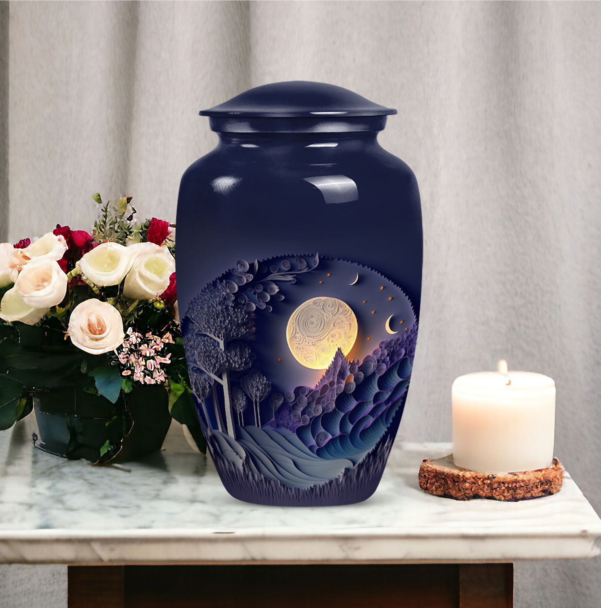 Moon Cremation Urn for Adult Ashes