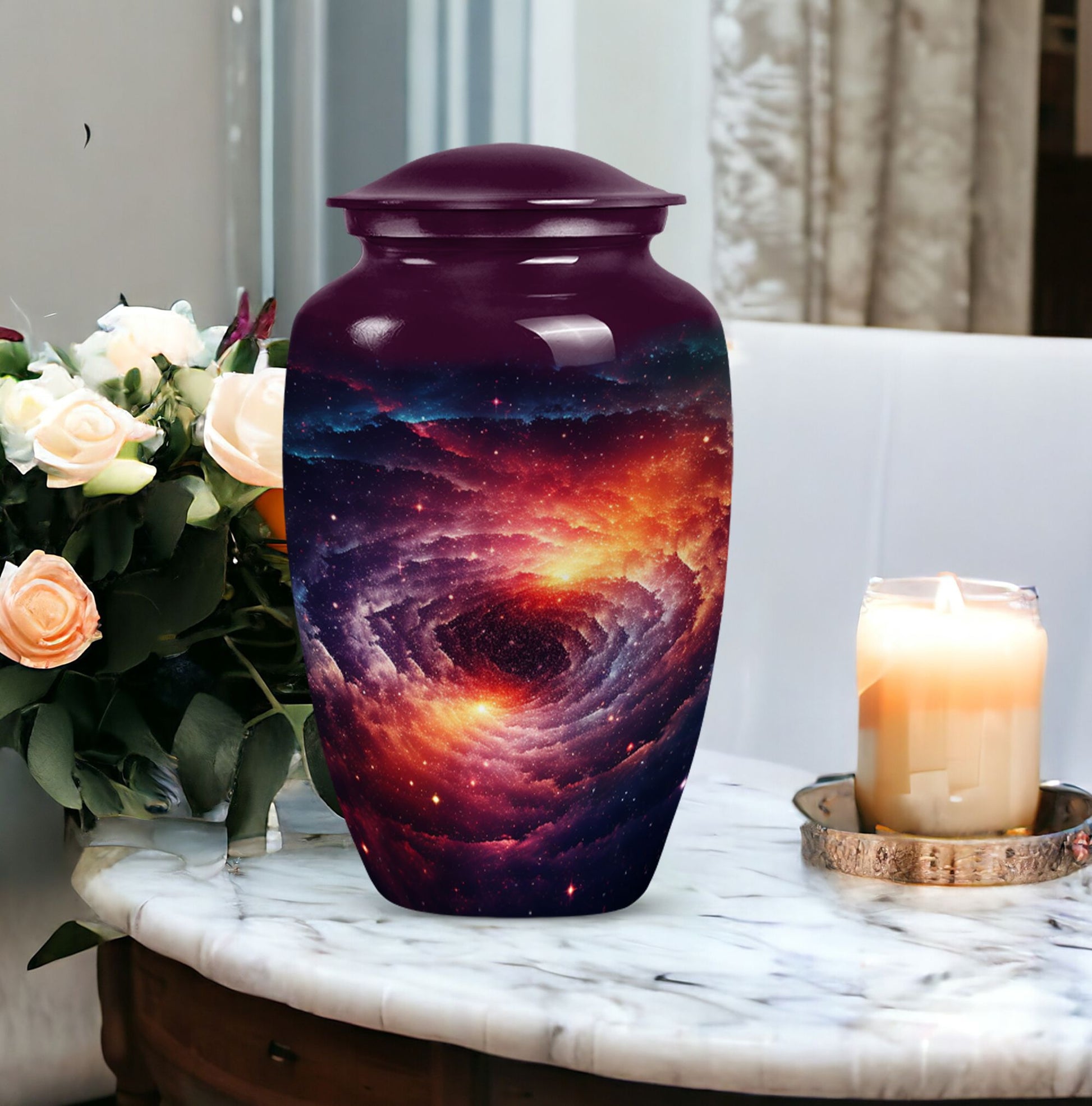 Large Galaxy Urn for Cremated Human Ashes – A Celestial Tribute