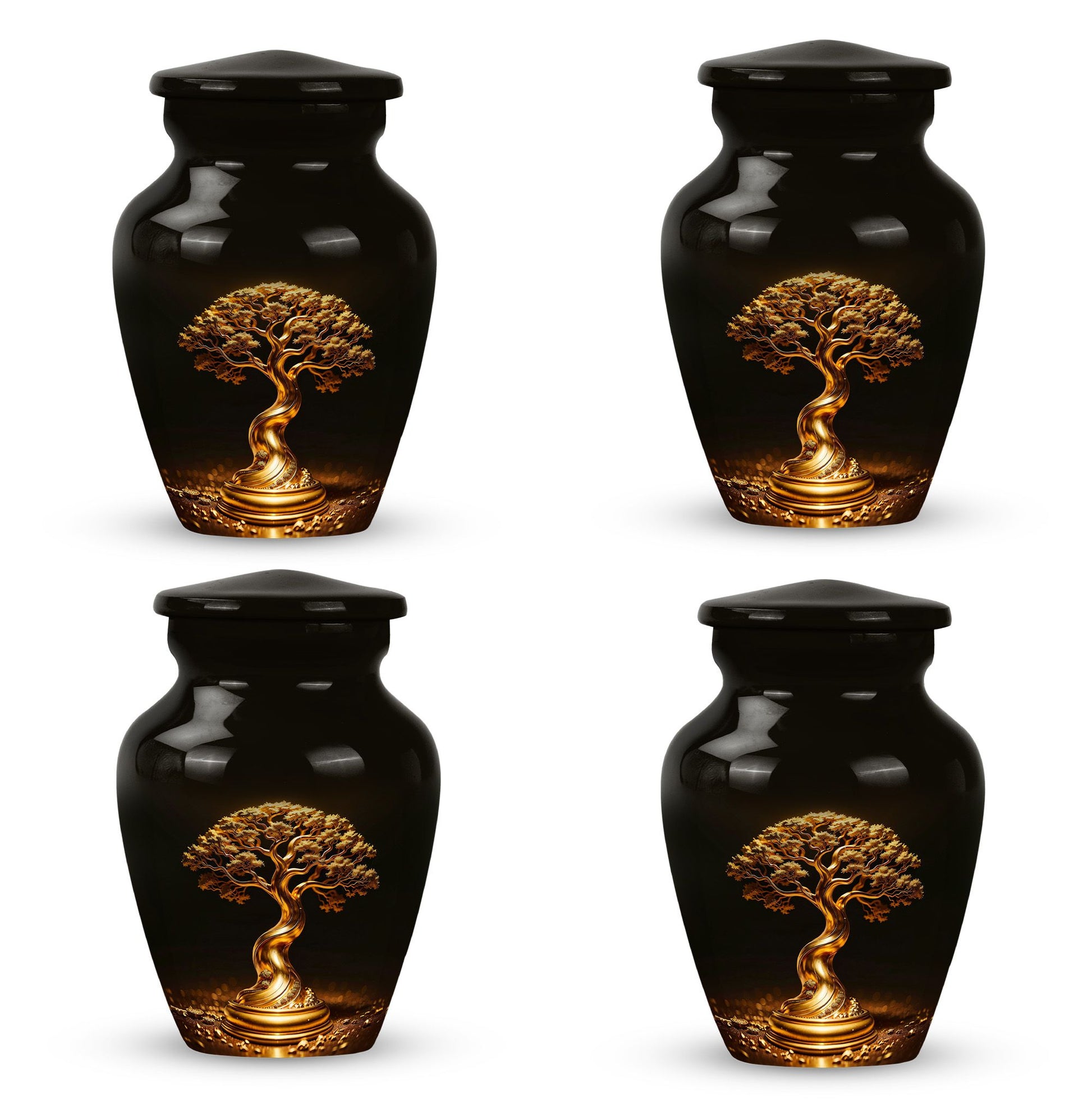 Golden Tree  Small Urn Set of 4 Combo