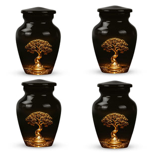 Golden Tree  Small Urn Set of 4 Combo