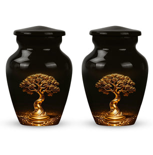 Golden Tree  Small Urn Set of 2 Combo