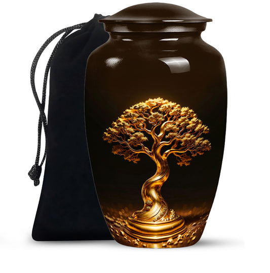 Golden Tree  Large Urn 10 Inch