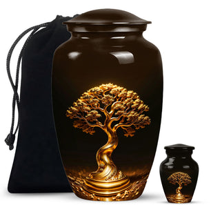 Golden Tree  Large urn & 1 Small Urn