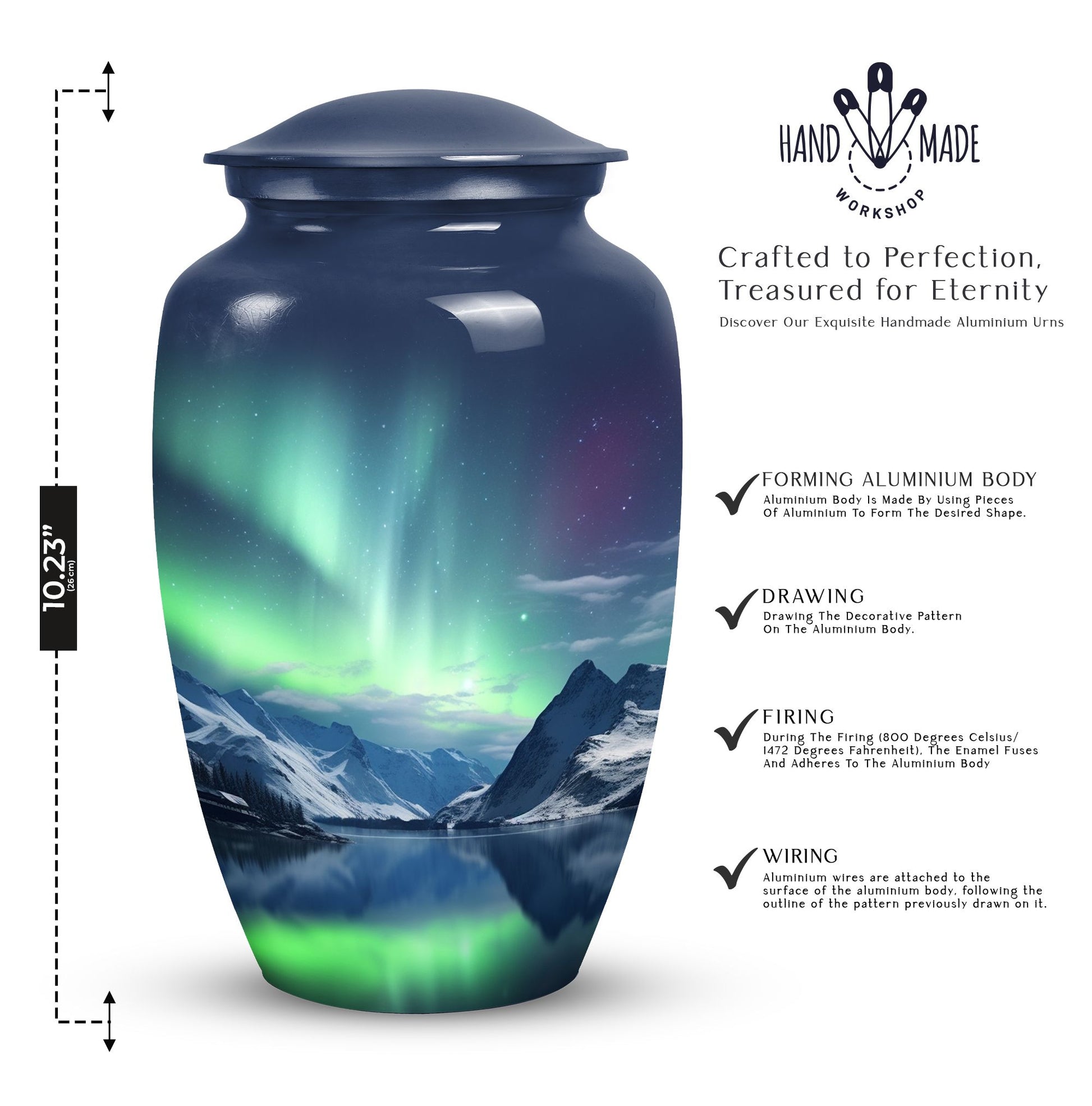 Aurora Borealis Cremation Urn for Human Ashes