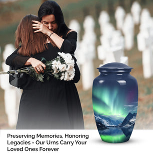 Aurora Borealis Cremation Urn for Human Ashes