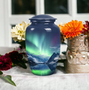 Aurora Borealis Cremation Urn for Human Ashes