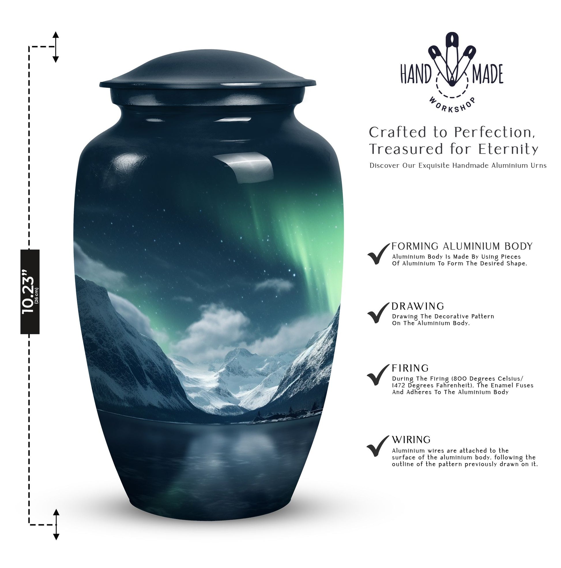 Northern Lights Cremation Urn for Human Ashes