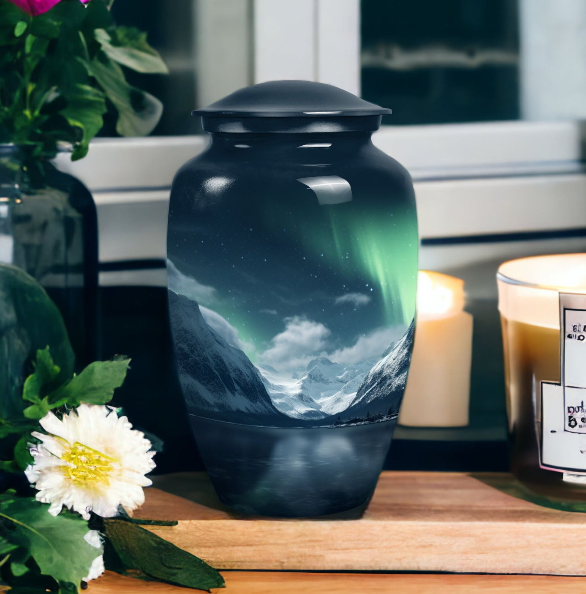 Northern Lights Cremation Urn for Human Ashes