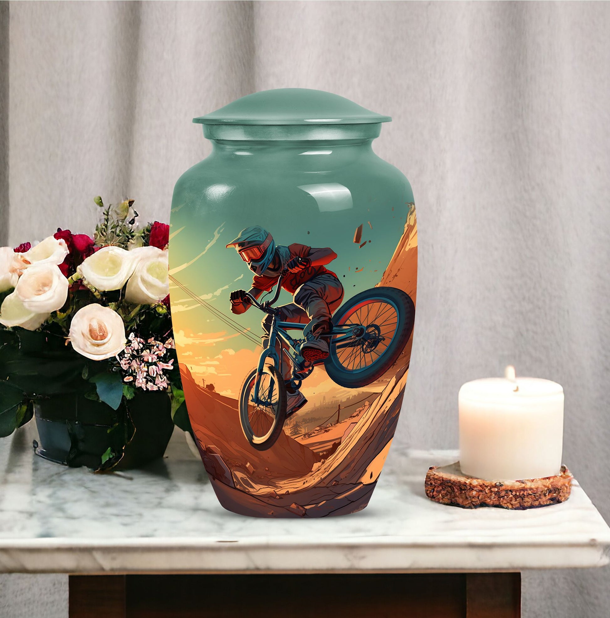 Bike Cremation Container For Adult Human Remains