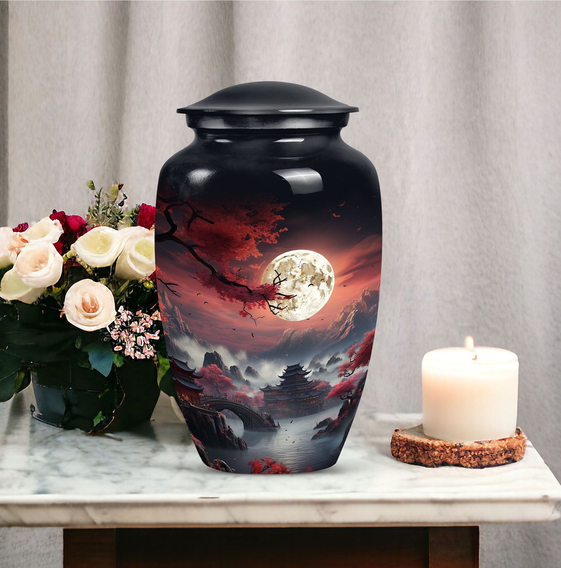 Large Moon Cremation Urn for Adult Ashes