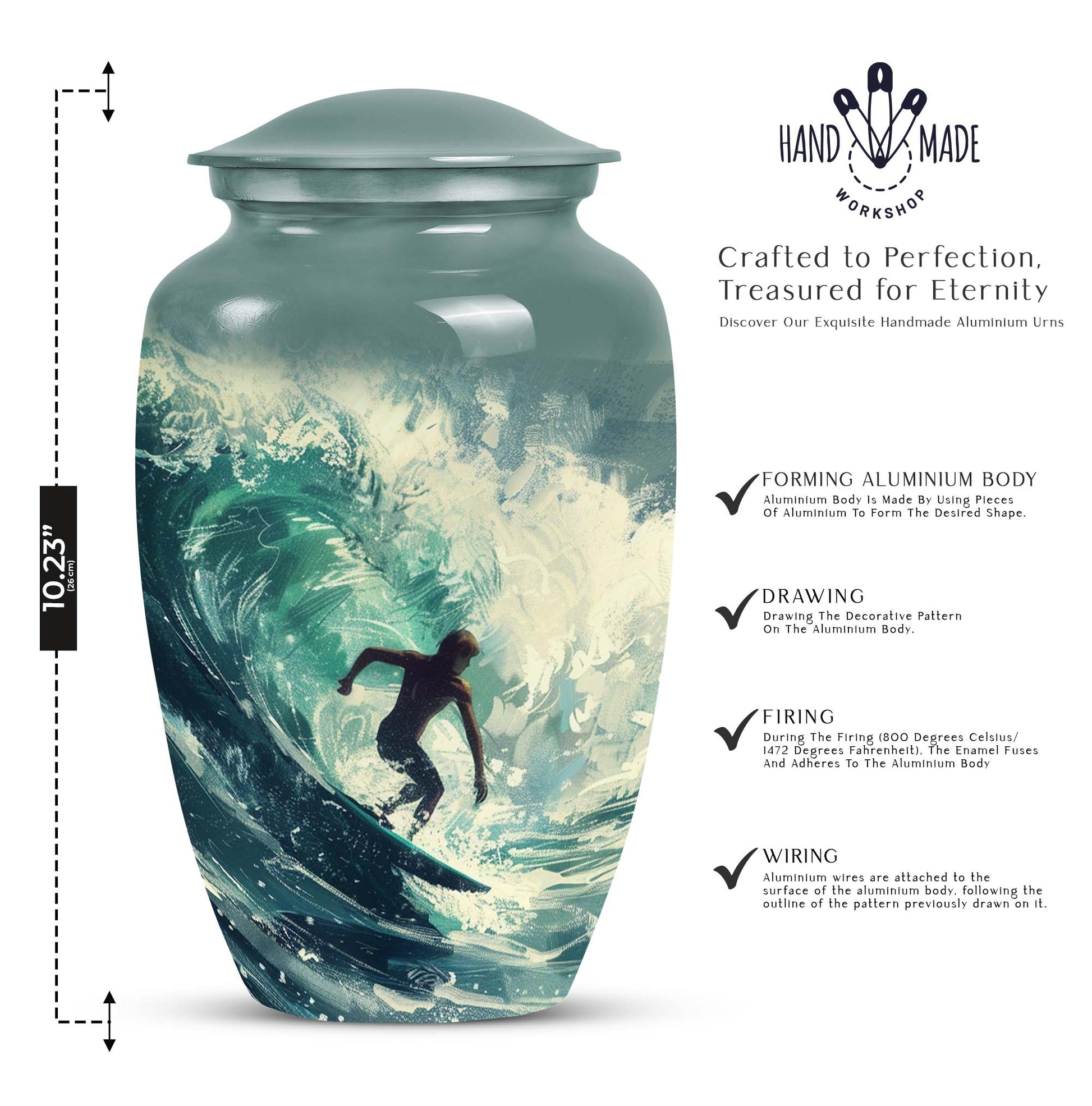 Ocean Breeze Cremation Container for Human Ashes