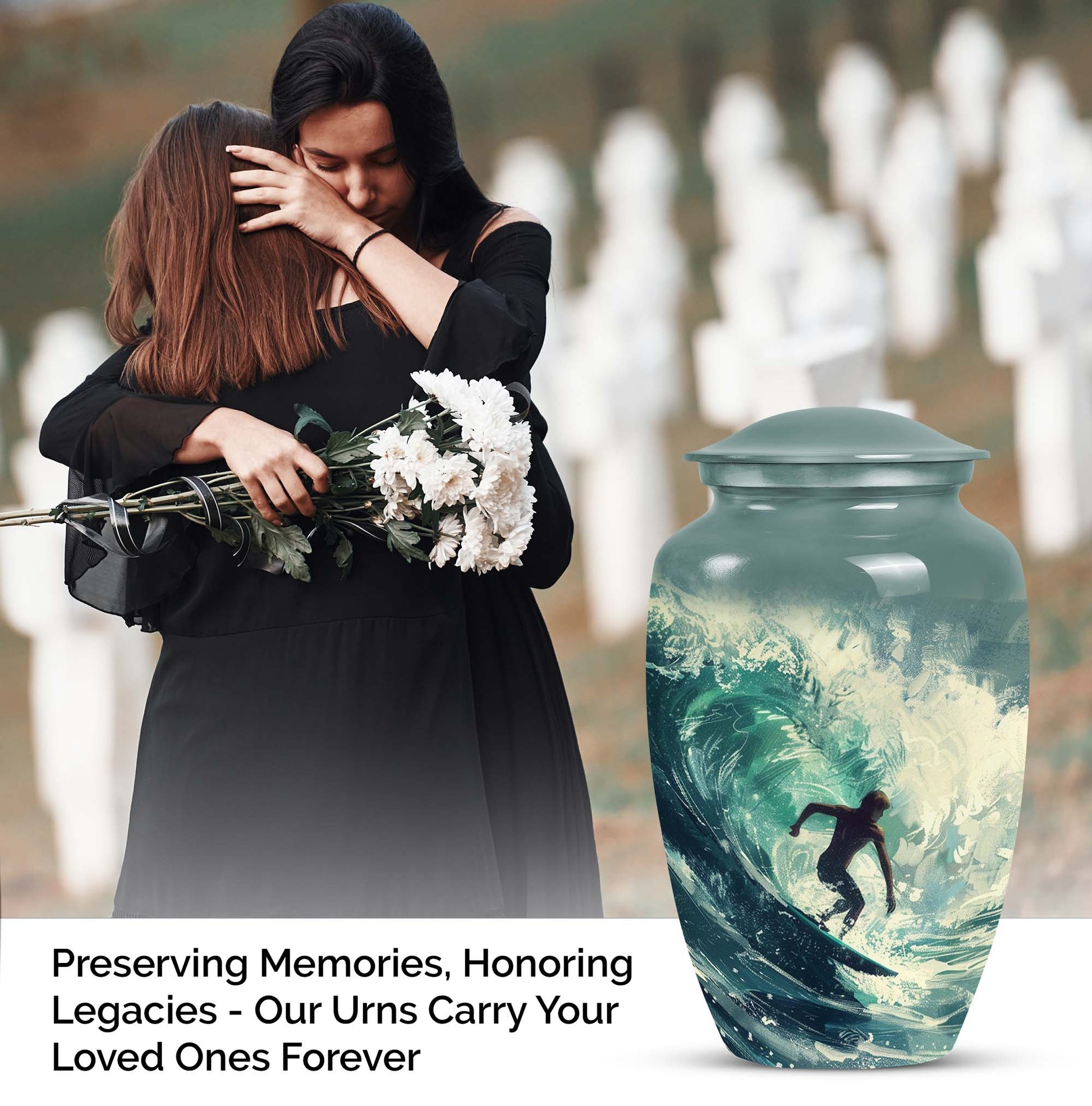 Ocean Breeze Cremation Container for Human Ashes