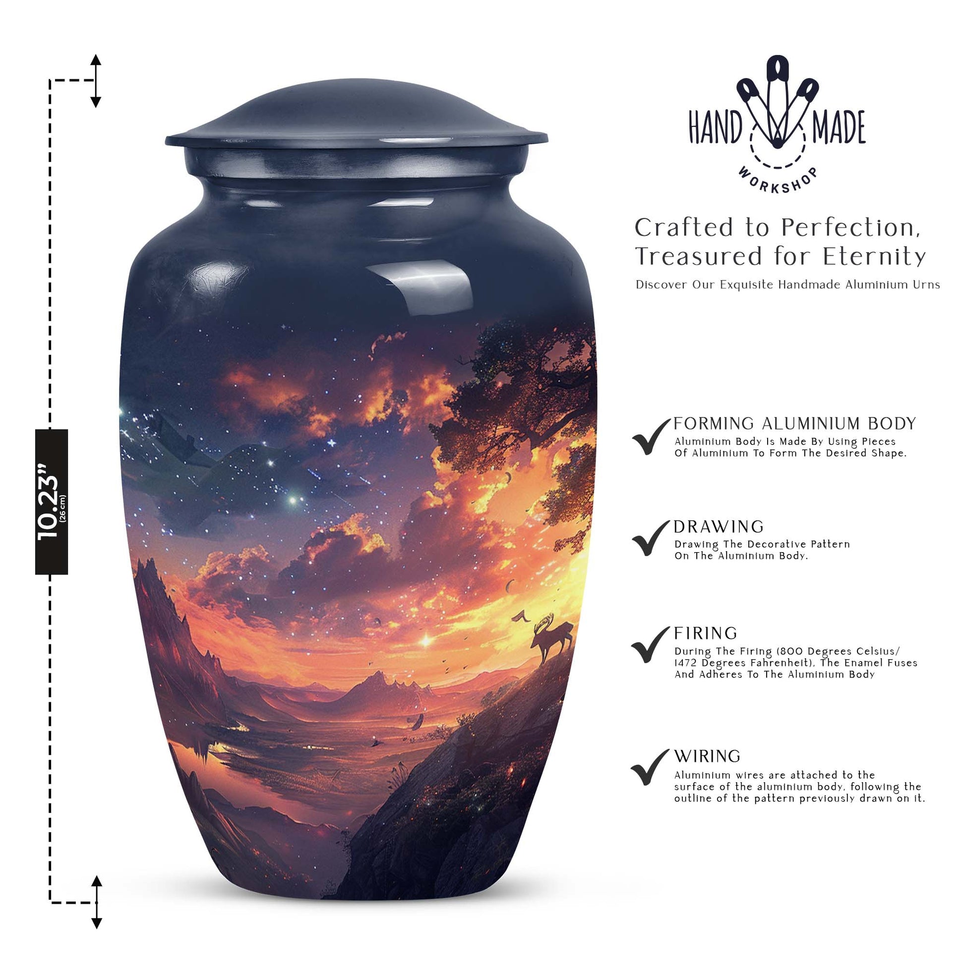 Serene Moon Cremation Urn for Human Ashes