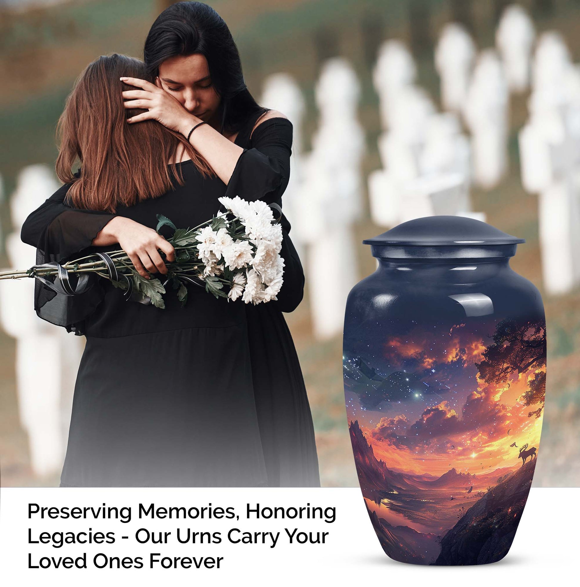 Serene Moon Cremation Urn for Human Ashes