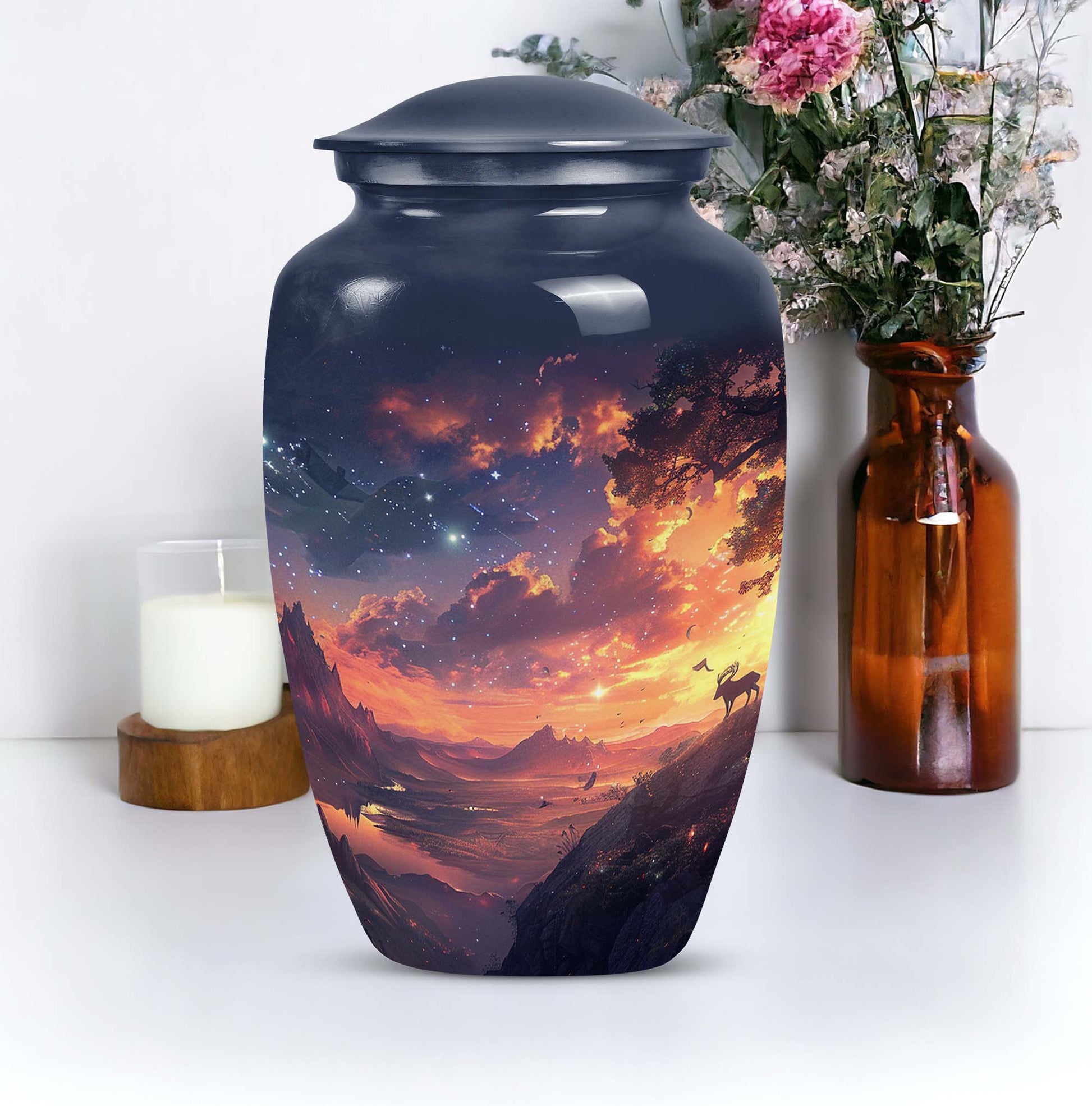 Serene Moon Cremation Urn for Human Ashes