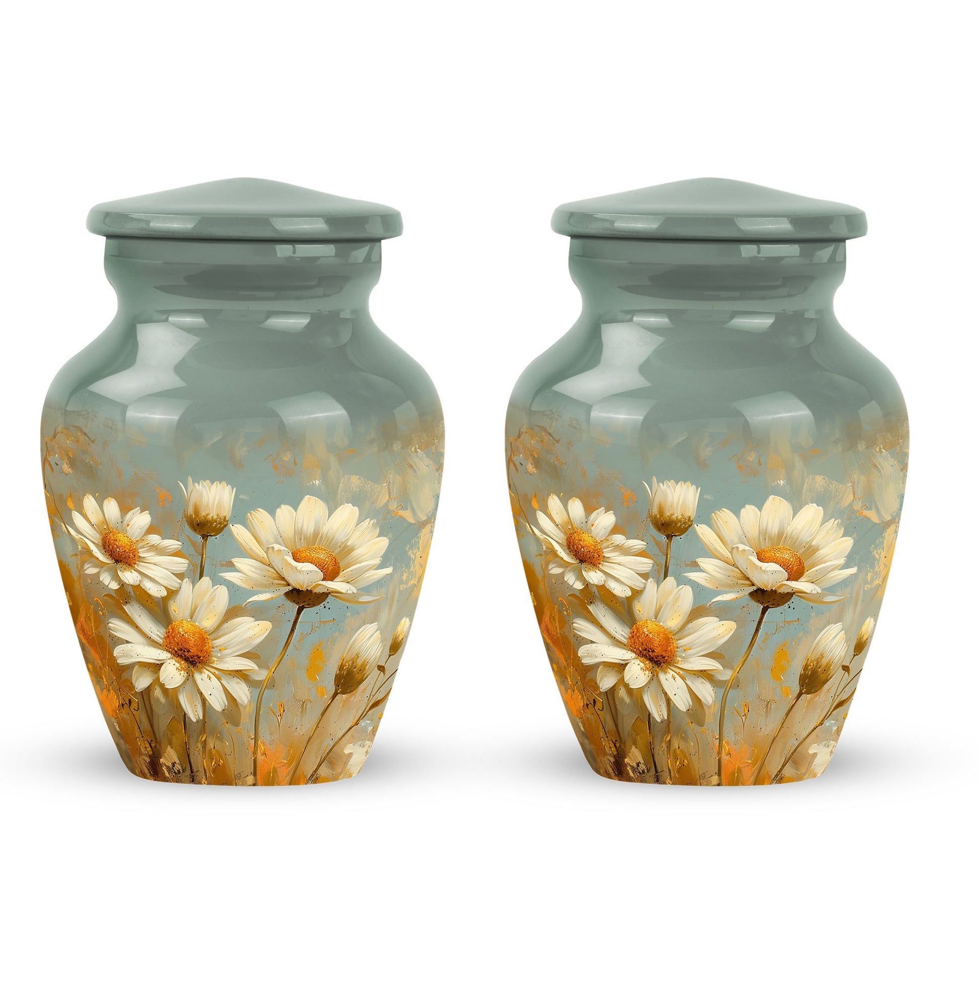 Daisy Flower Urn Small Set of 2