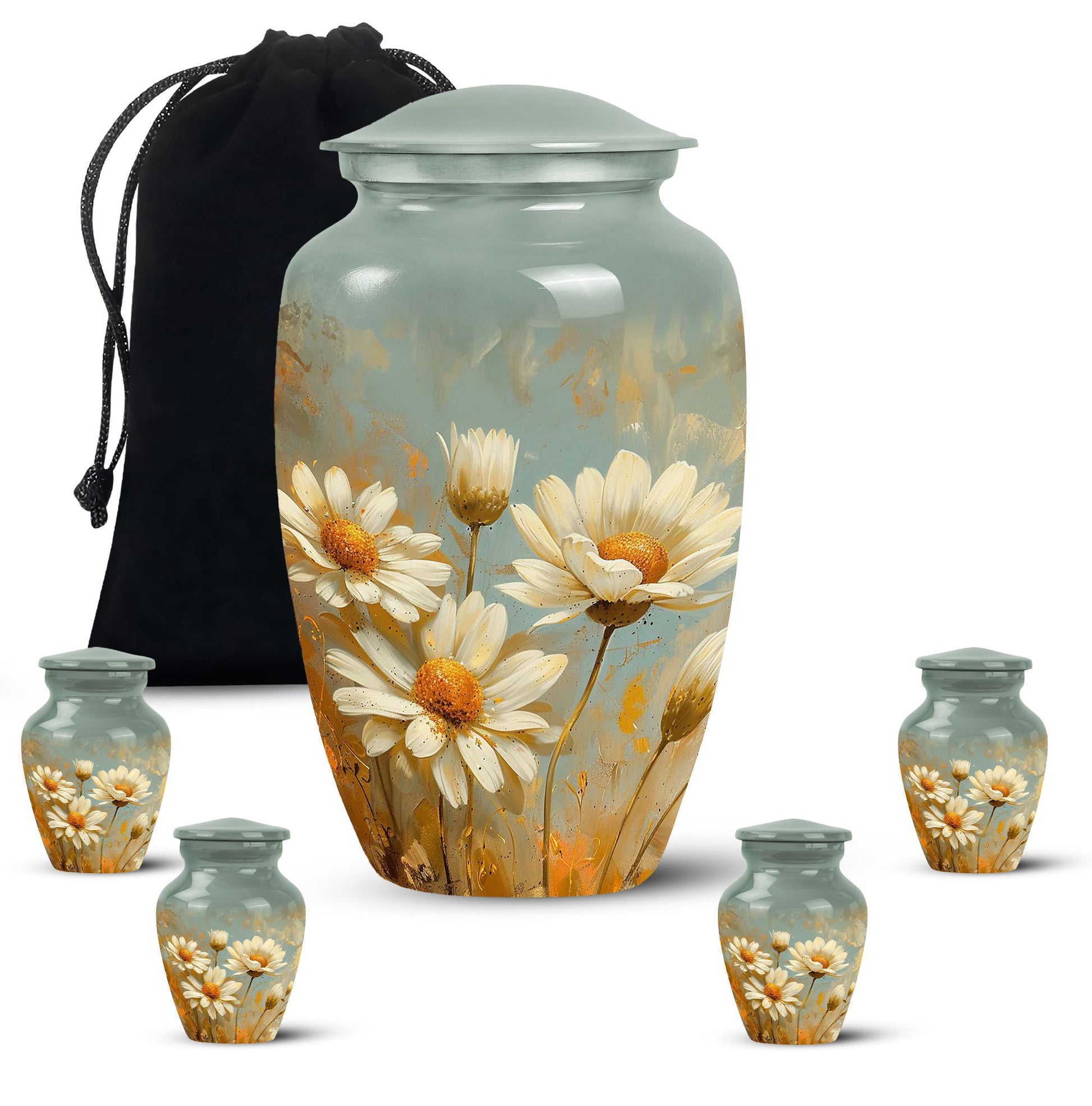 Daisy Flower Urn Large & Small Combo