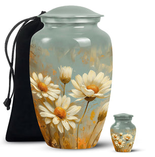 Daisy Flower Urn Large & Small Combo