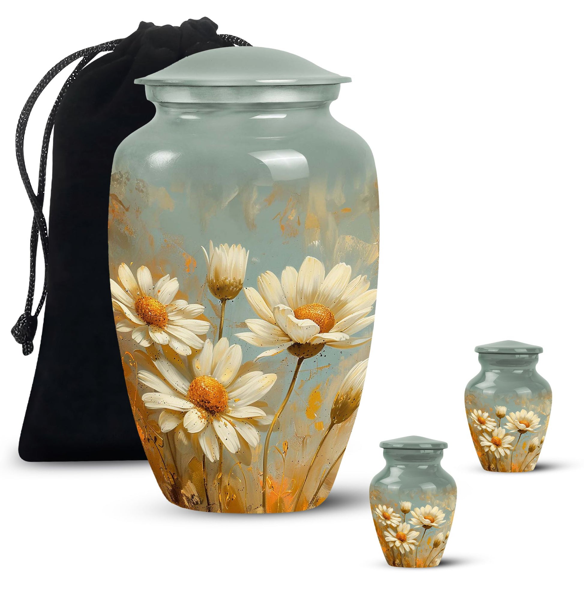 Daisy Flower Urn Large & Small Combo