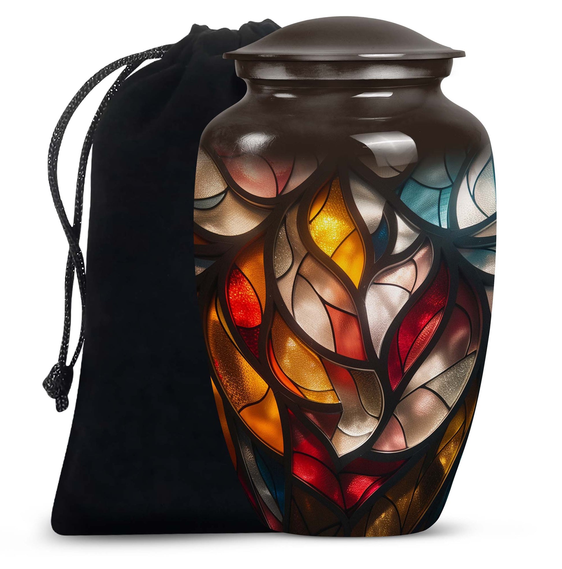 Stained Glass  Large Urn 10 Inch