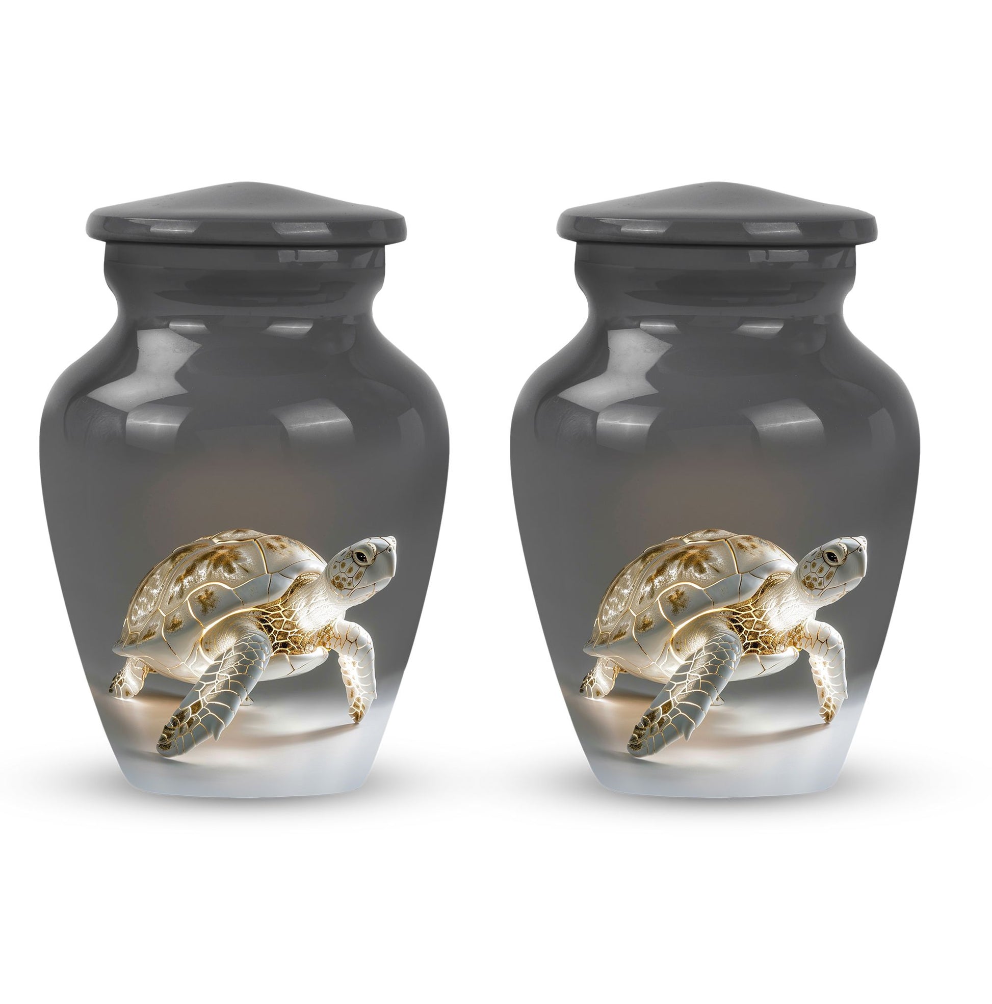 Turtle  Small Urn Set of 2 Combo