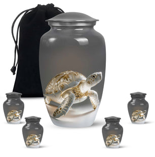 Turtle  Large urn & 4 Small Urn