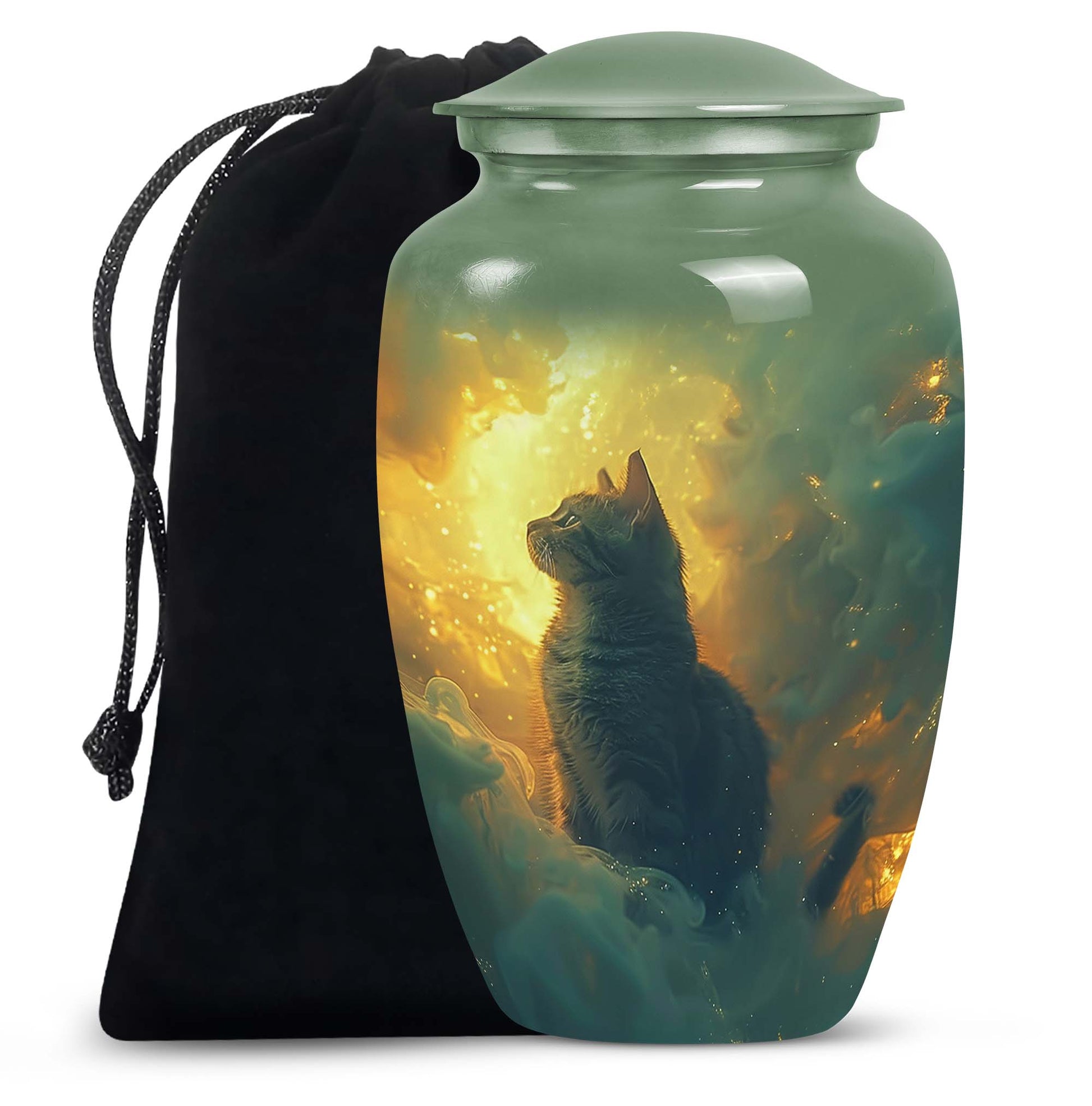 Cat  Large Urn 10 Inch