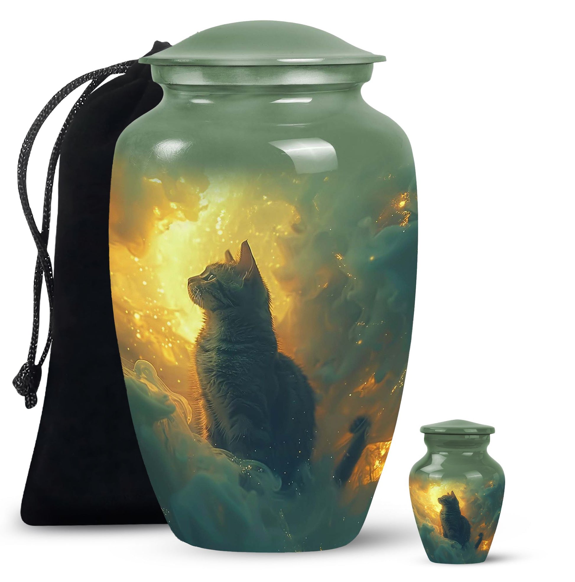 Cat  Large urn & 1 Small Urn