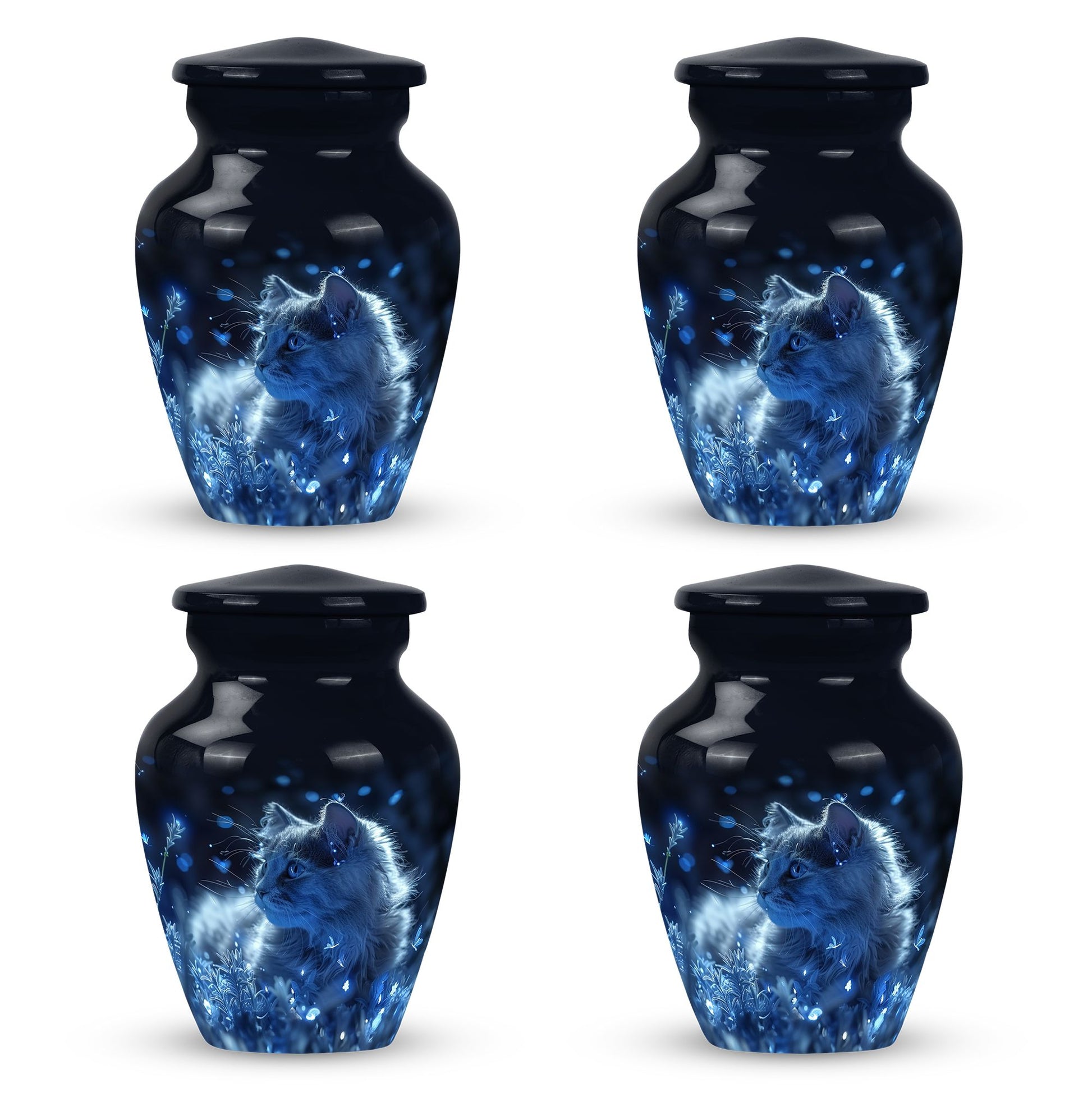 Cat  Small Urn Set of 4 Combo