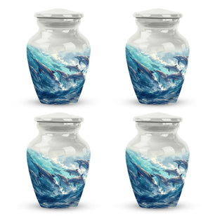 Dolphin urn Small Set of 4