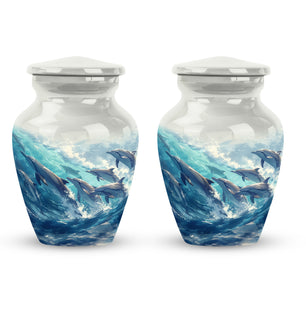 Dolphin urn Small Set of 2