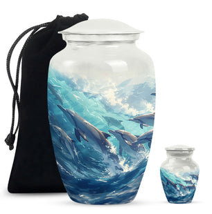 Dolphin urn Large & Small Combo