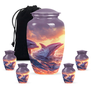 Dolphin  Large urn & 4 Small Urn