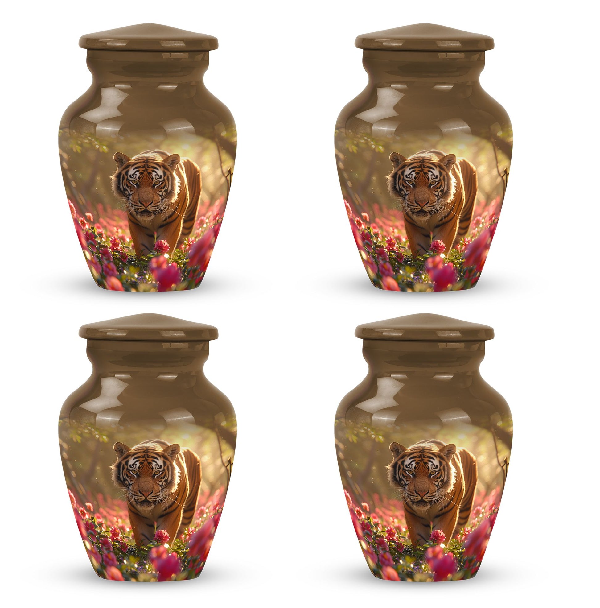 Tiger  Small Urn Set of 4 Combo