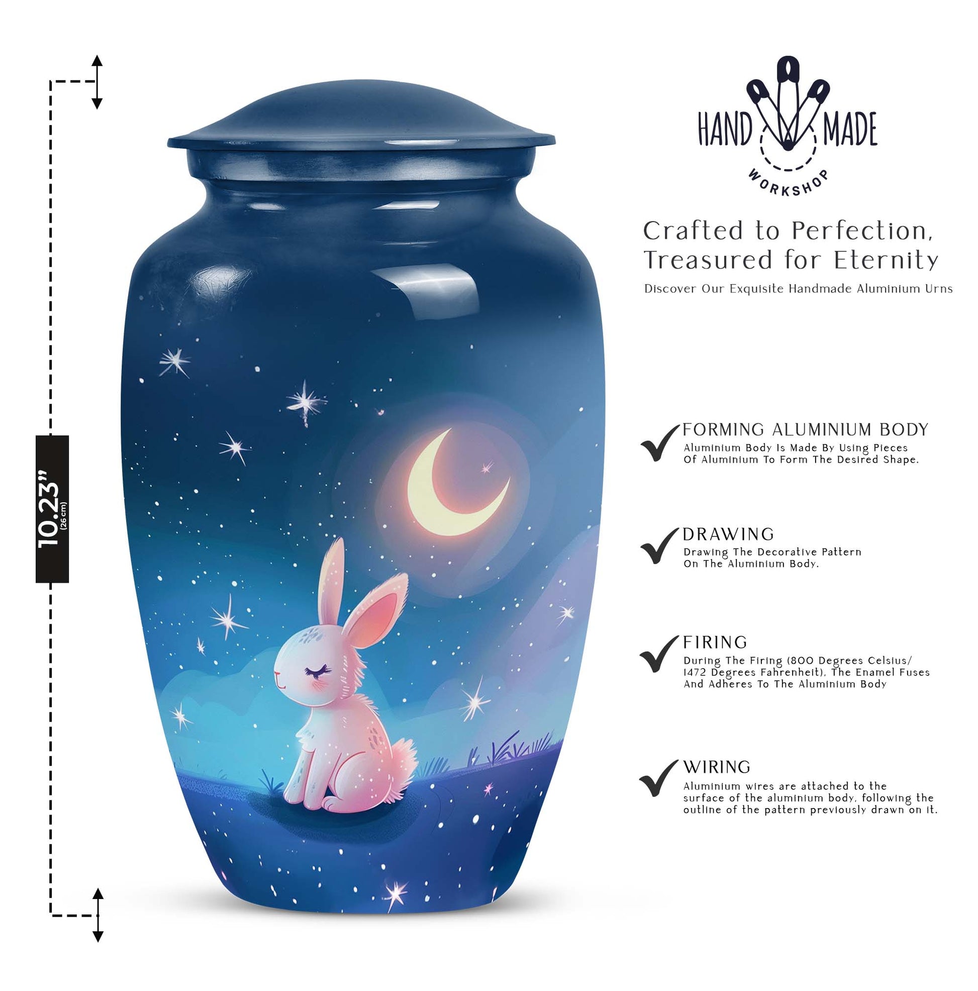 Rabbit Memorial Cremation Urn for Adult Human Ashes