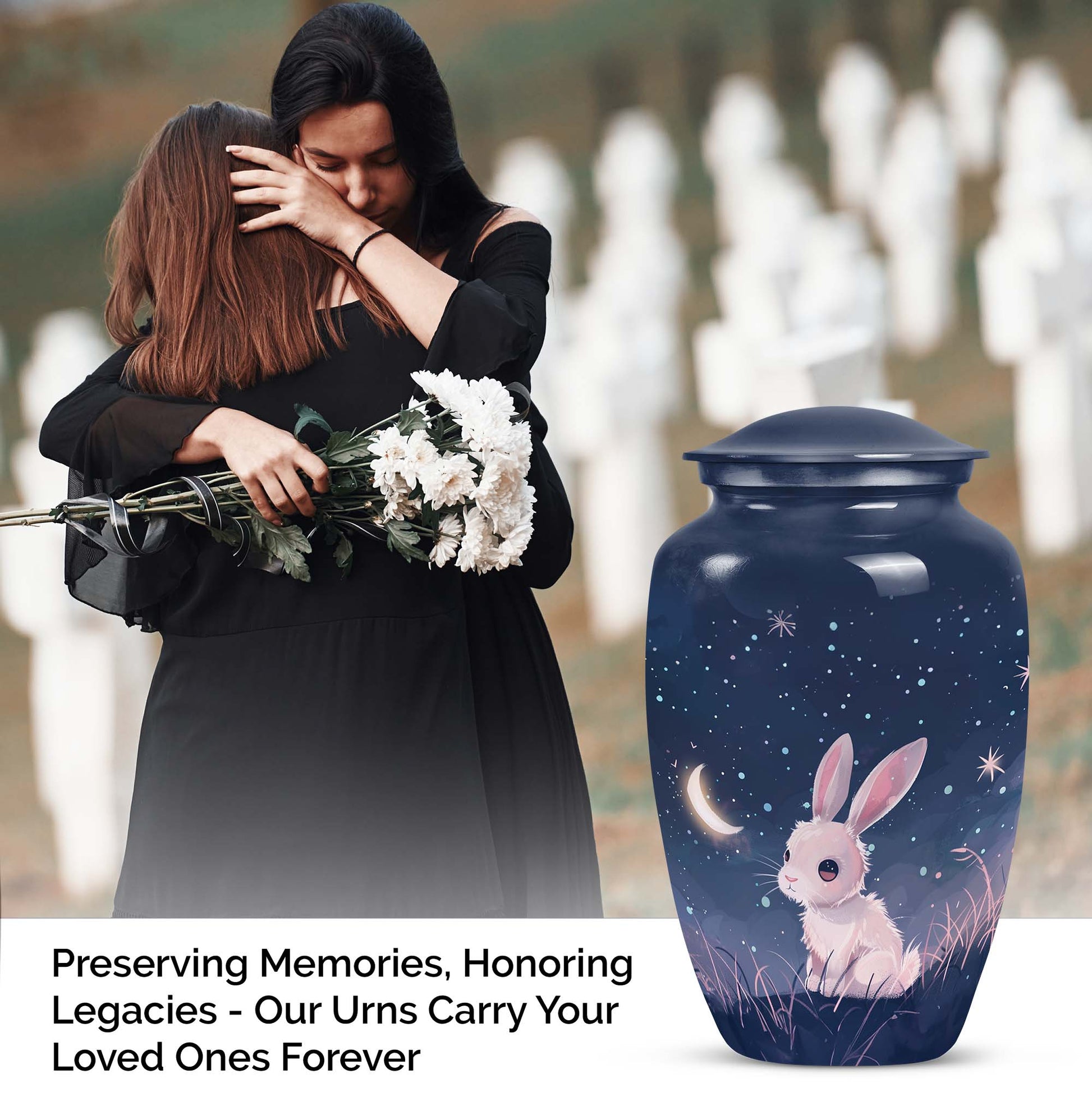 Rabbit Funeral Cremation Urn for Adult  Human Ashes