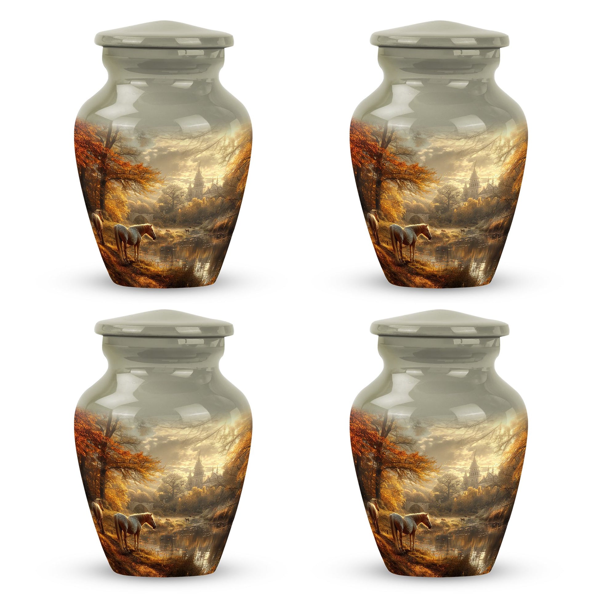 Horse Urn Small Set of 4