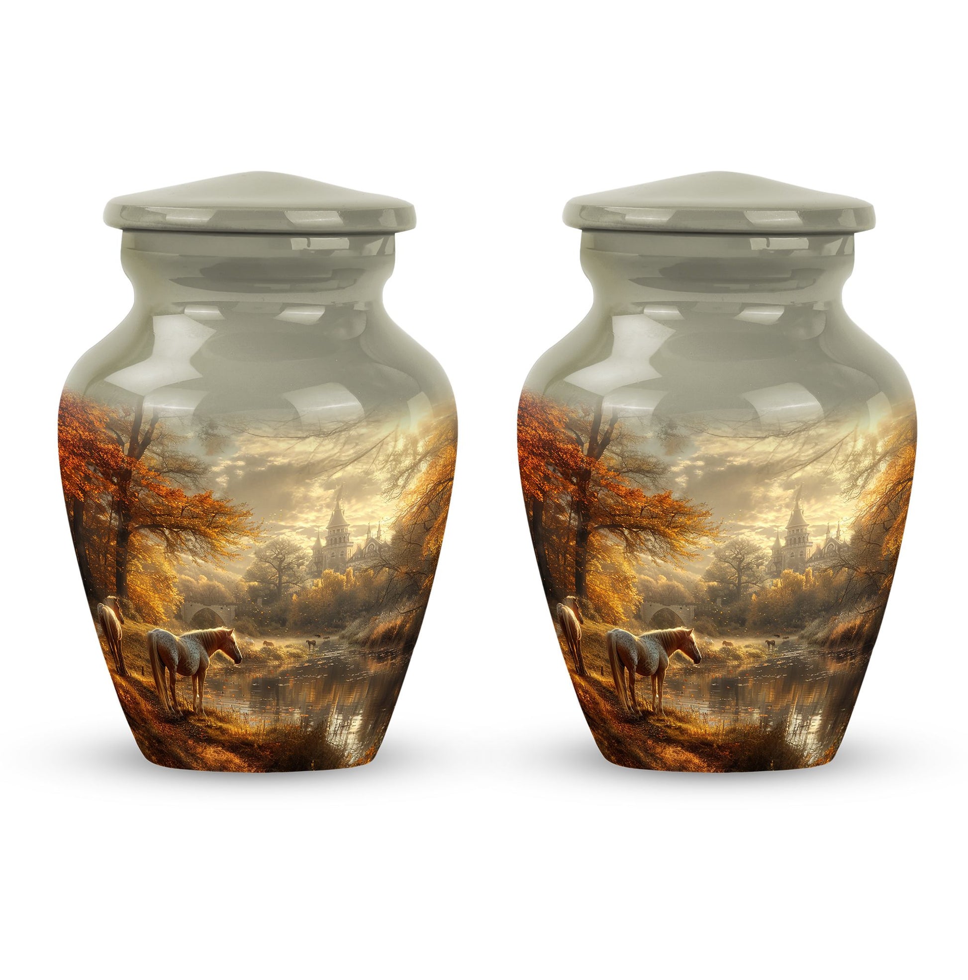 Horse Urn Small Set of 2