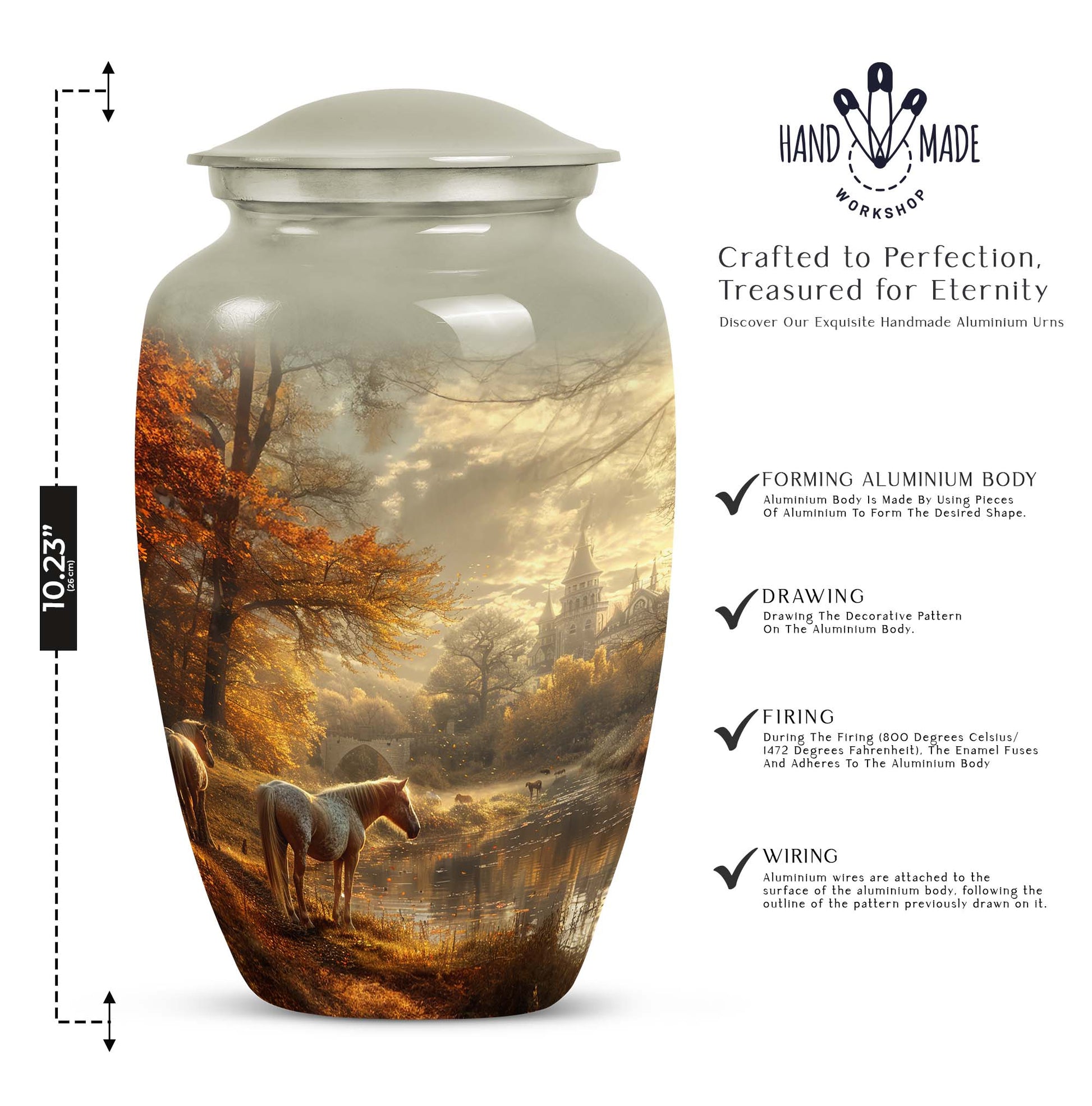 Graceful Horse Cremation Urn for Human Ashes