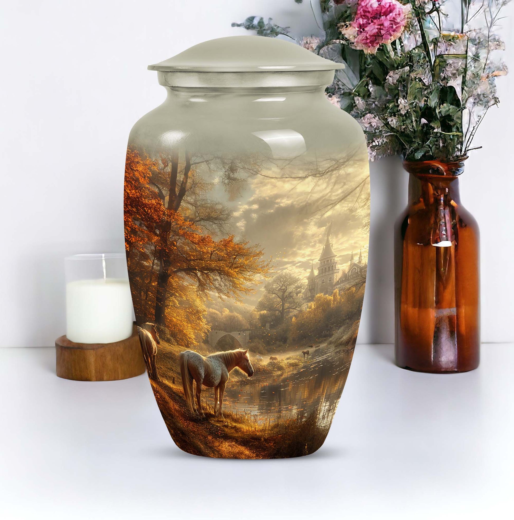 Graceful Horse Cremation Urn for Human Ashes