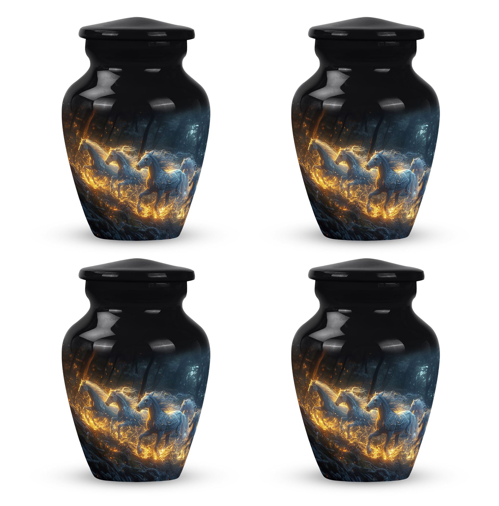 Horse  Small Urn Set of 4 Combo