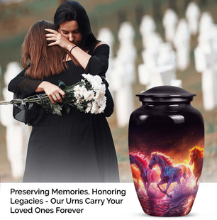 Running Horse Cremation Urn for Human Ashes