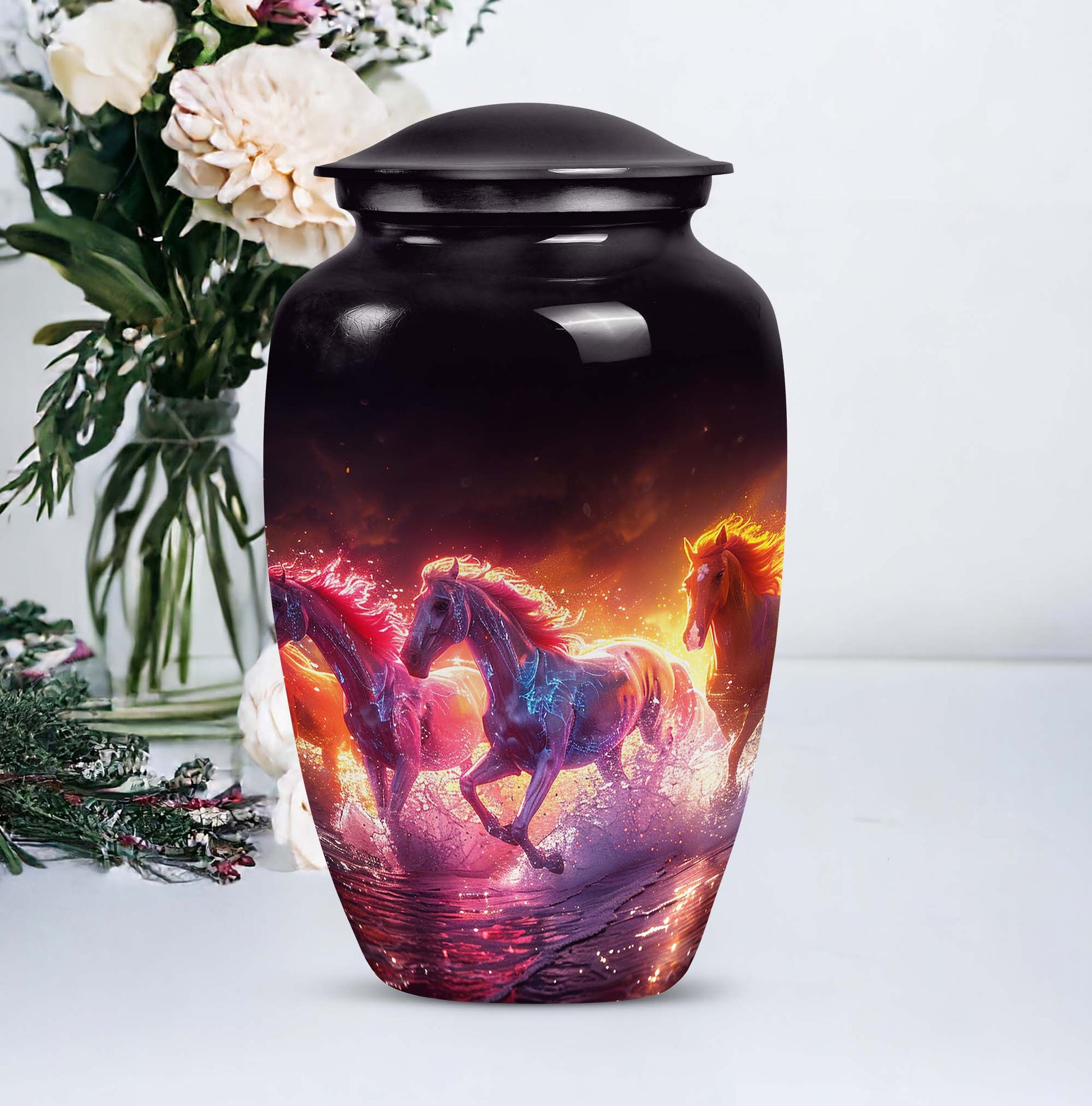 Running Horse Cremation Urn for Human Ashes