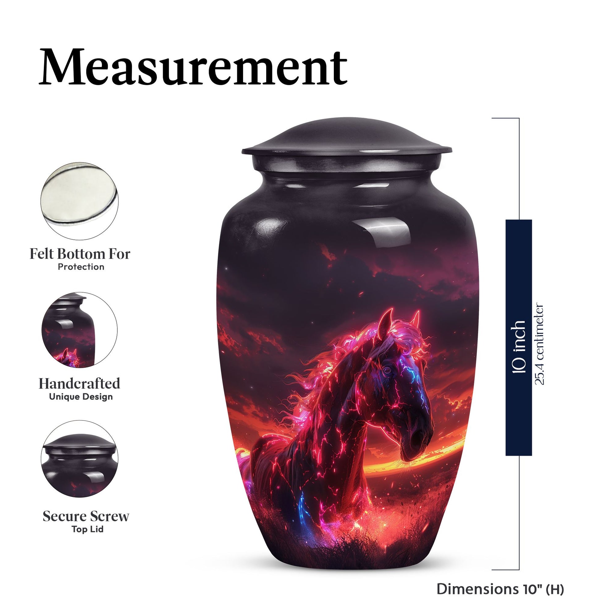 Galloping Freedom Horse Cremation Urn for Human Ashes