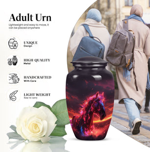 Galloping Freedom Horse Cremation Urn for Human Ashes