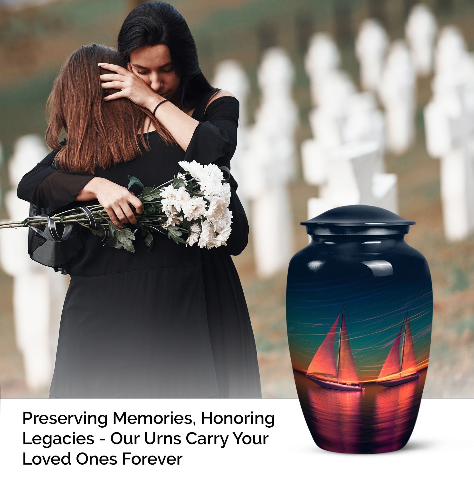 Boat Cremation Urn for Human Ashes