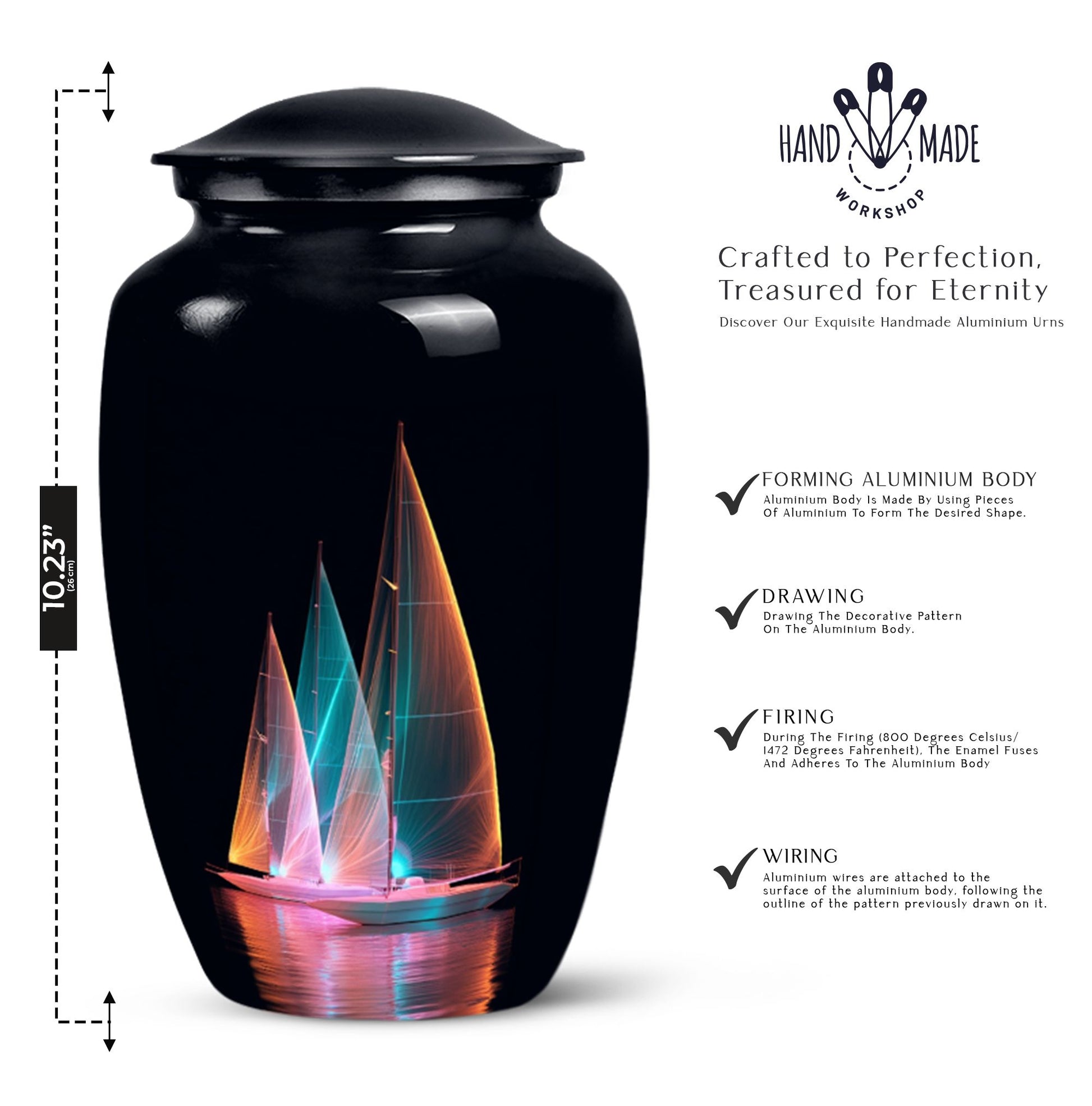 Beautiful Boat Cremation Urn For Adult Human Ashes